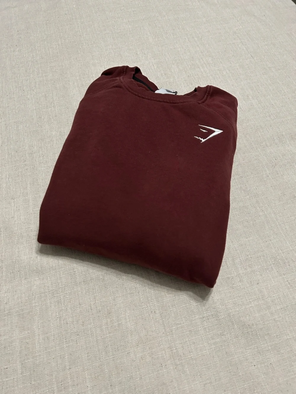 Gymshark Sweatshirt Men's M Crewneck Maroon Active Lounge Wear - Picture 10 of 10